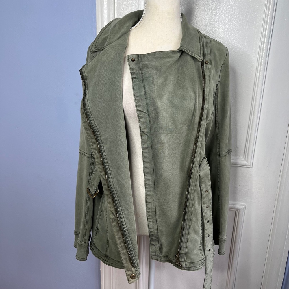 Anthropologie Belted Utility Military Jacket Army Green Faded Women's Size Small - Picture 9 of 12